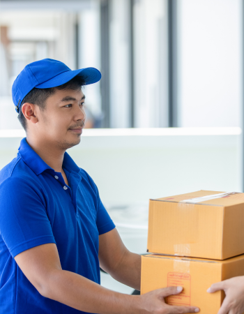 man delivering parcels